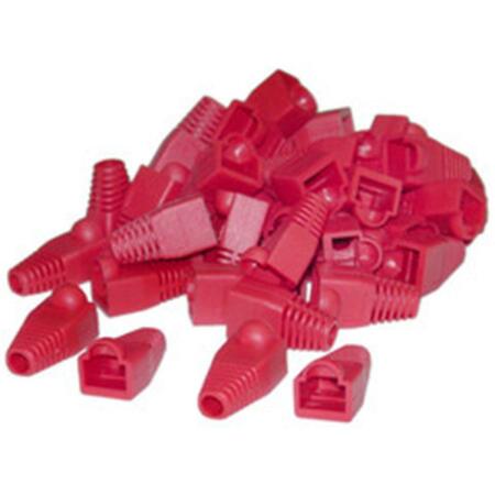 CABLE WHOLESALE RJ45 Strain Relief Boots- Red, 50PK SR-8P8C-RD